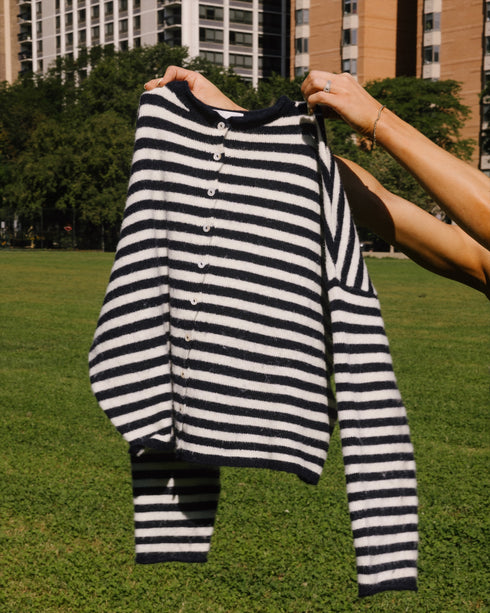 Coco Cutie Cardigan // Navy Stripe